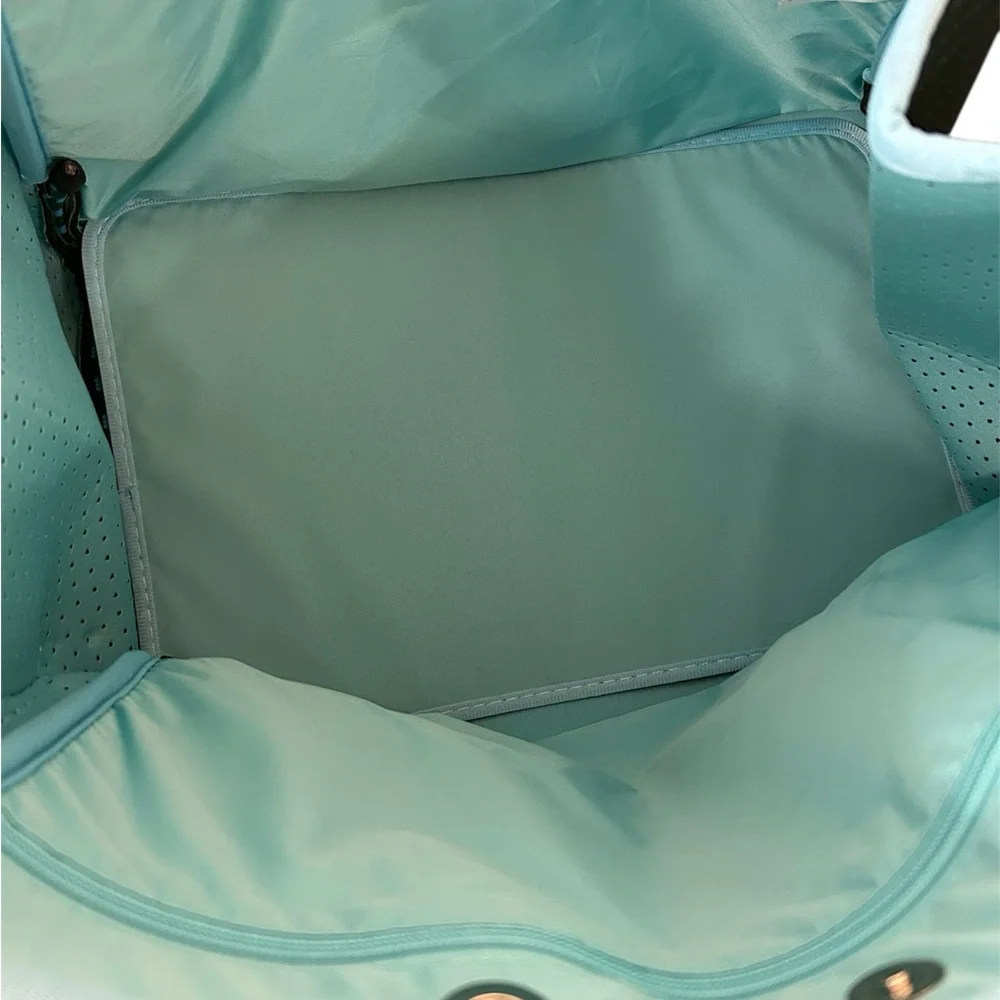 NEW Teal Fish Design Tote Bag Neoprene Large to X-Large summer beach pool resort - Picture 4 of 13